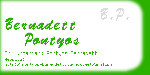 bernadett pontyos business card